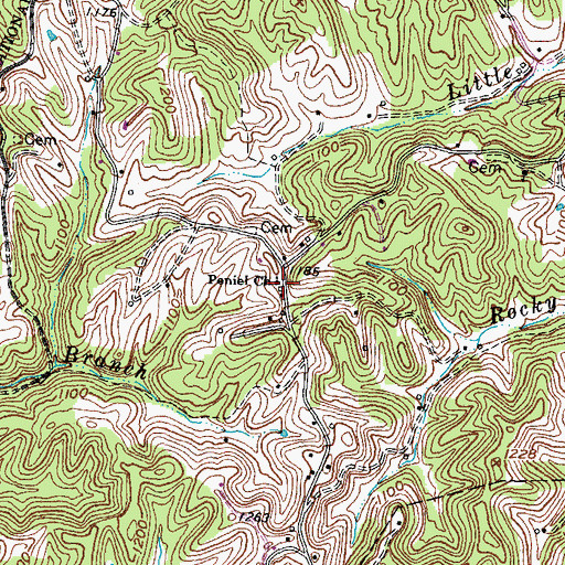 Topographic Map of Peniel Church, KY