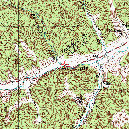 Topographic Map of Pennington Fork, KY