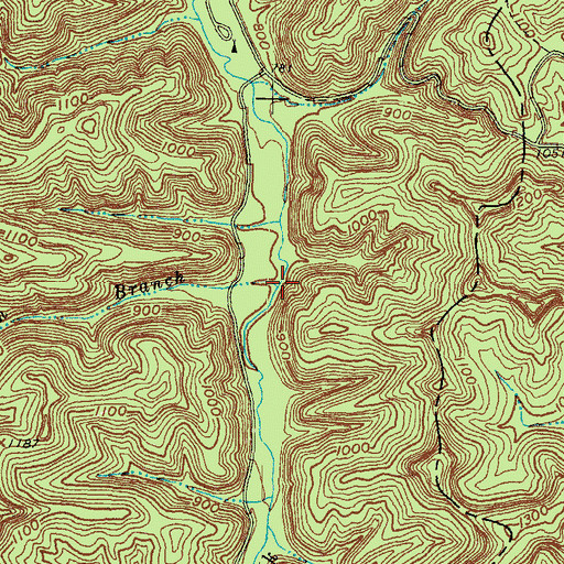 Topographic Map of Pergram Branch, KY