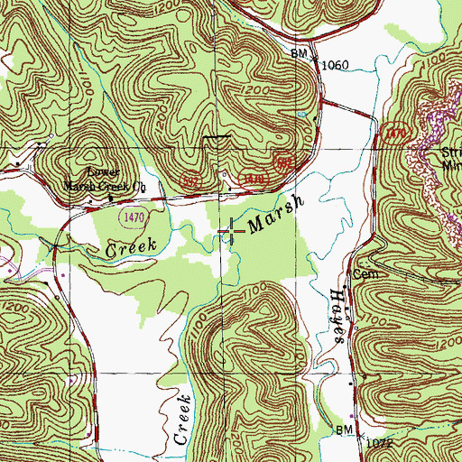 Topographic Map of Perkins Creek, KY