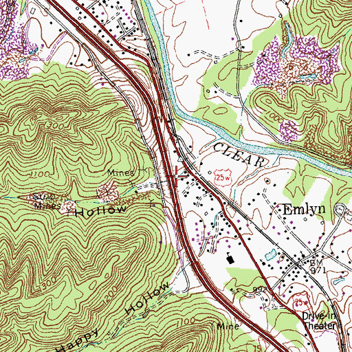 Topographic Map of Perkins Hollow, KY