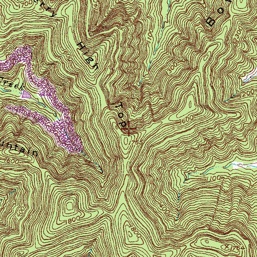 Topographic Map of Perry High Top, KY
