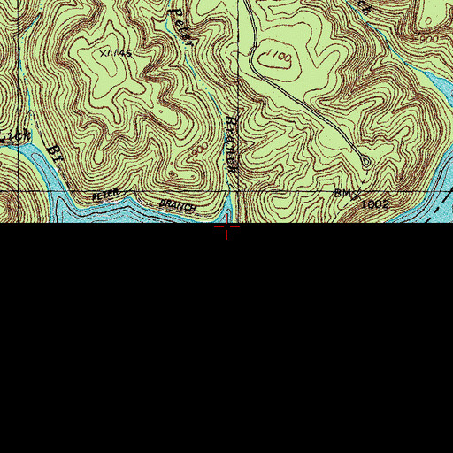 Topographic Map of Peter Branch, KY