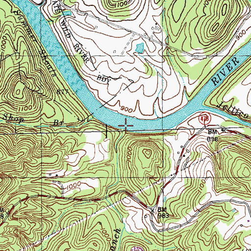 Topographic Map of Peter Branch, KY