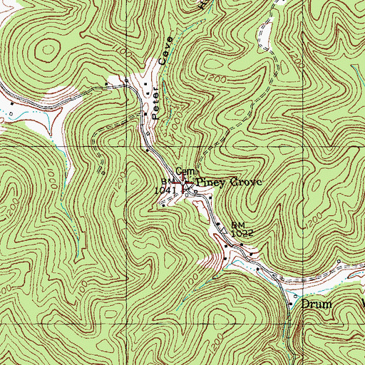 Topographic Map of Peter Cave Hollow, KY