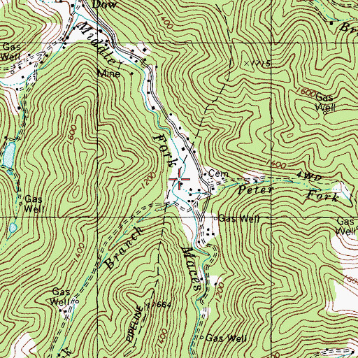 Topographic Map of Peter Fork, KY