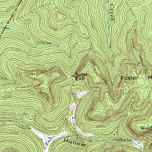 Topographic Map of Peter Gap, KY