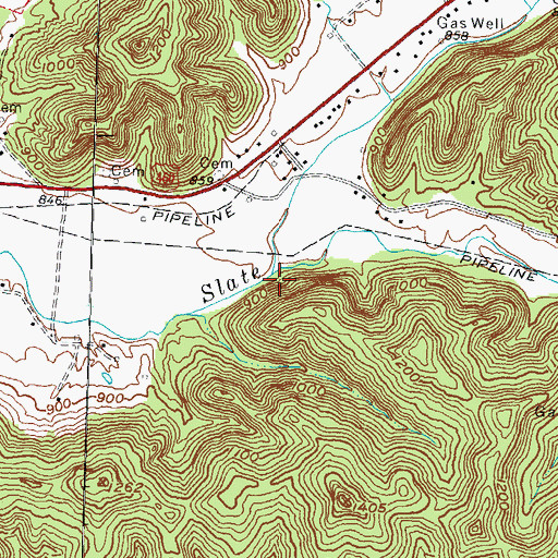 Topographic Map of Peter Trace, KY