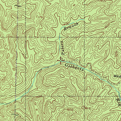 Topographic Map of Peters Branch, KY