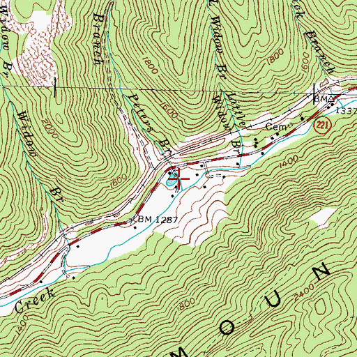 Topographic Map of Peters Branch, KY