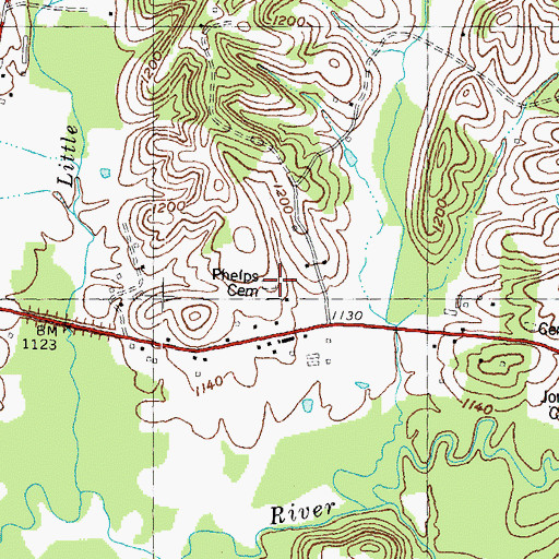 Topographic Map of Phelps Cemetery, KY