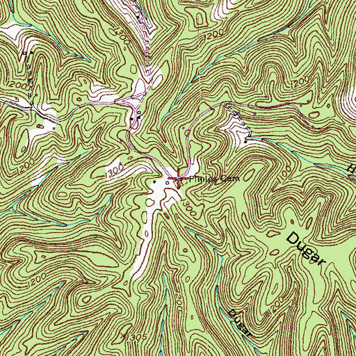 Topographic Map of Phelps Cemetery, KY
