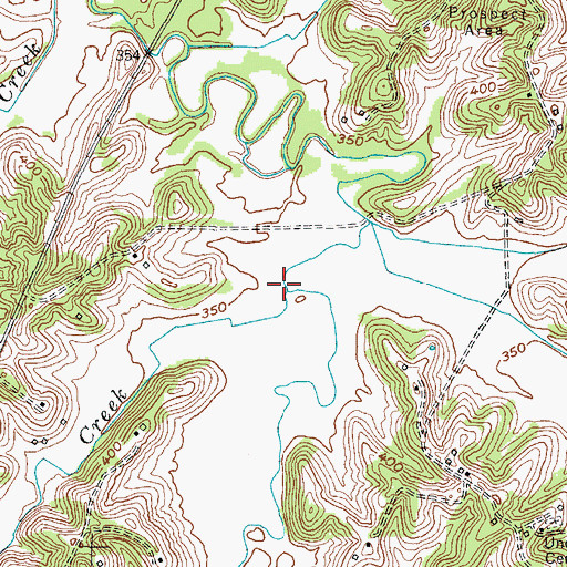 Topographic Map of Phillips Creek, KY