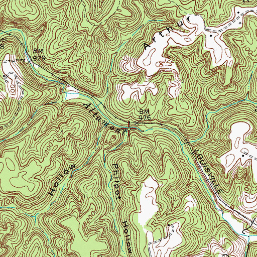 Topographic Map of Philpot Hollow, KY