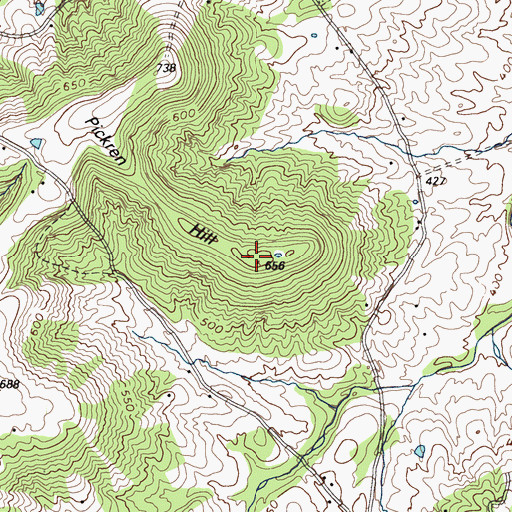 Topographic Map of Pickren Hill, KY