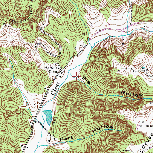 Topographic Map of Pig Hollow, KY