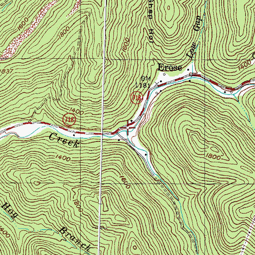 Topographic Map of Pigeon Fork, KY