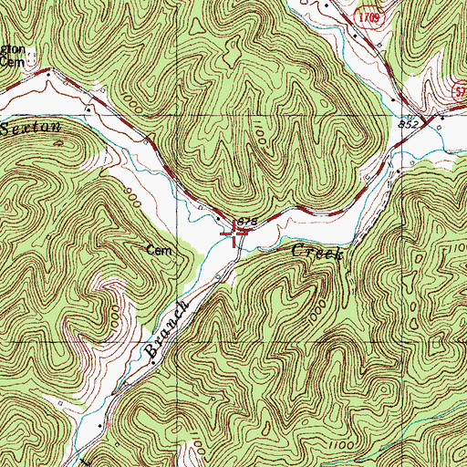 Topographic Map of Pigeon Roost Branch, KY