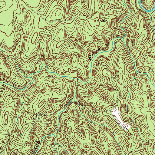 Topographic Map of Pigeon Roost Branch, KY