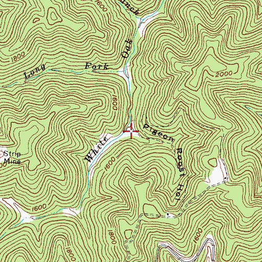 Topographic Map of Pigeon Roost Hollow, KY