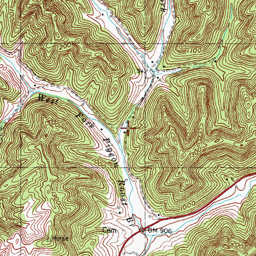Topographic Map of Pigeon Roost School, KY