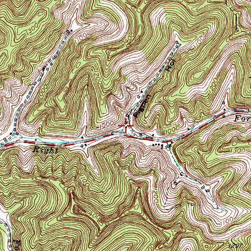 Topographic Map of Pigpen Hollow, KY