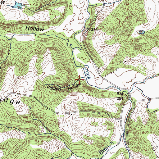 Topographic Map of Pigpen Hollow, KY