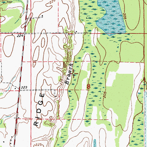 Topographic Map of Loshita Branch, AR