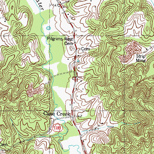 Topographic Map of Pilgrims Rest Church, KY