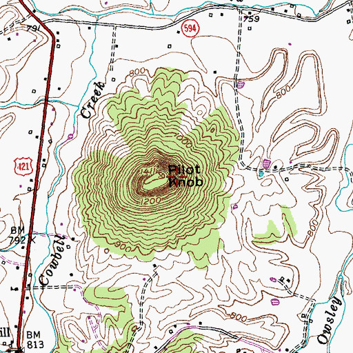 Topographic Map of Pilot Knob, KY