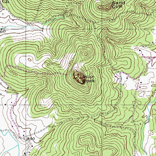 Topographic Map of Pilot Rock, KY