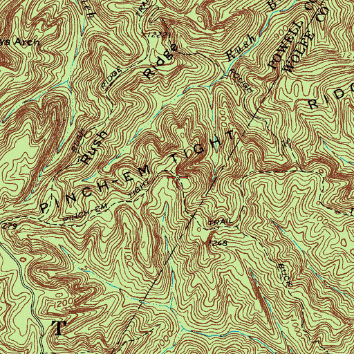 Topographic Map of Pinch-Em Tight Trail, KY