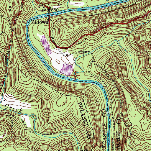 Topographic Map of Pine Creek, KY