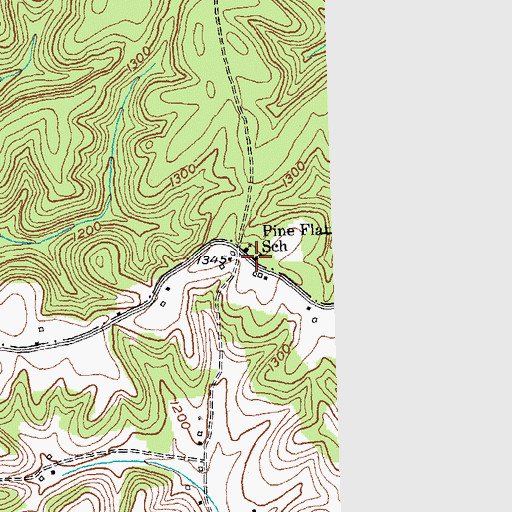 Topographic Map of Pine Flat School, KY