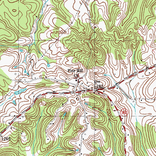 Topographic Map of Pine Hill United Baptist Church, KY