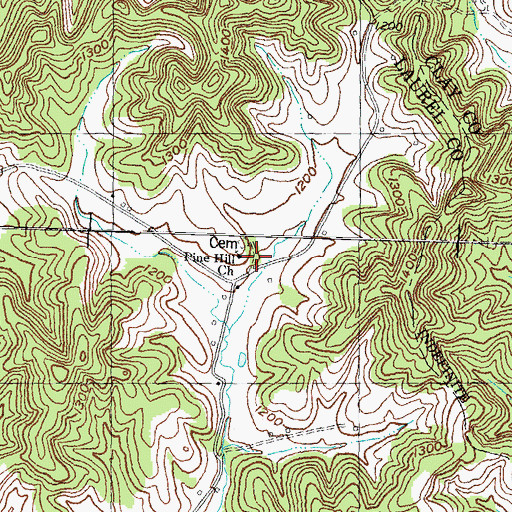 Topographic Map of Pine Hill Baptist Church, KY
