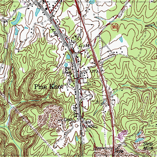 Topographic Map of Pine Knot, KY