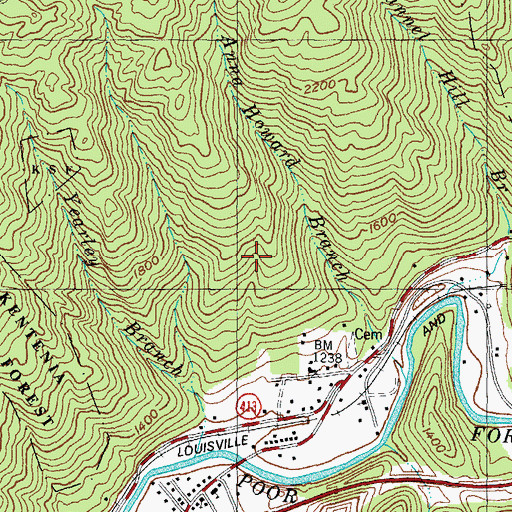 Topographic Map of Pine Mountain, KY