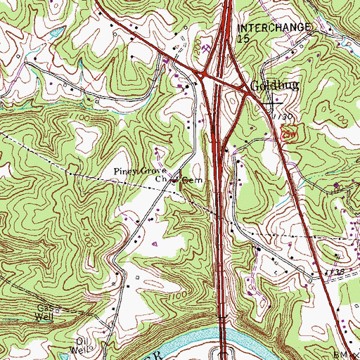 Topographic Map of Piney Grove Church, KY