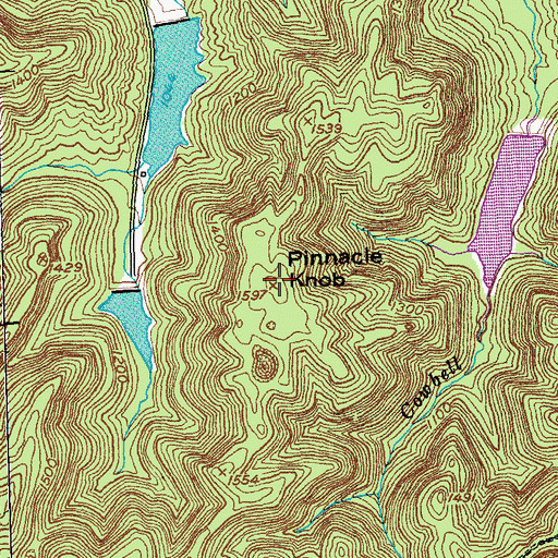 Topographic Map of Pinnacle Knob, KY