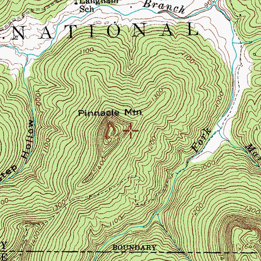 Topographic Map of Pinnacle Mountain, KY