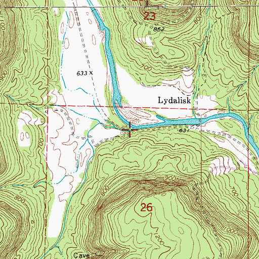 Topographic Map of Lost Creek, AR