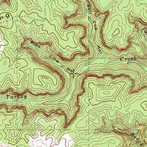 Topographic Map of Pipe Line Hollow, KY