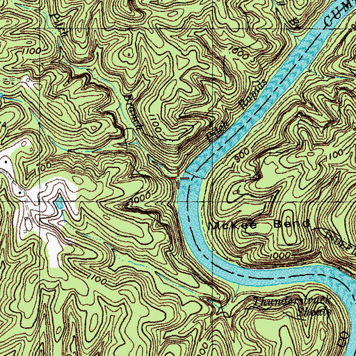 Topographic Map of Pitch Branch, KY