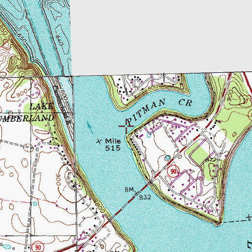 Topographic Map of Pitman Creek, KY