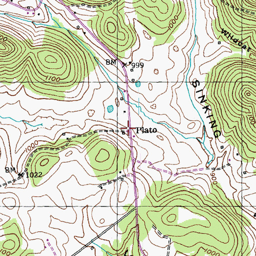 Topographic Map of Plato, KY