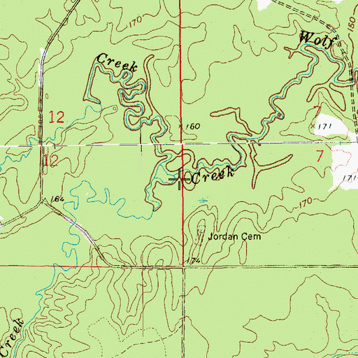 Topographic Map of Lost Creek, AR
