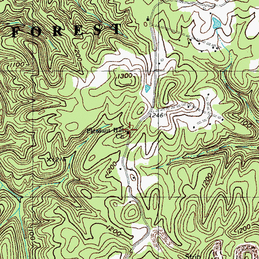 Topographic Map of Pleasant Hill Church, KY