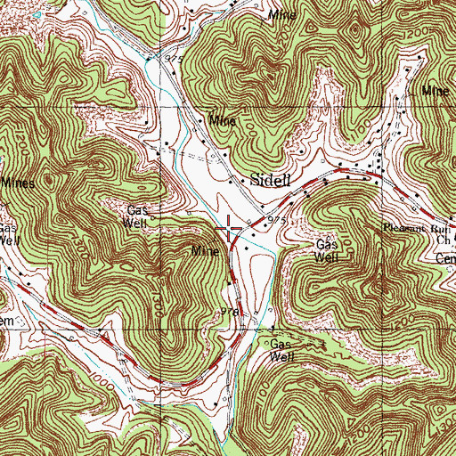 Topographic Map of Pleasant Run Church, KY