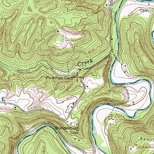 Topographic Map of Plowman Cemetery, KY
